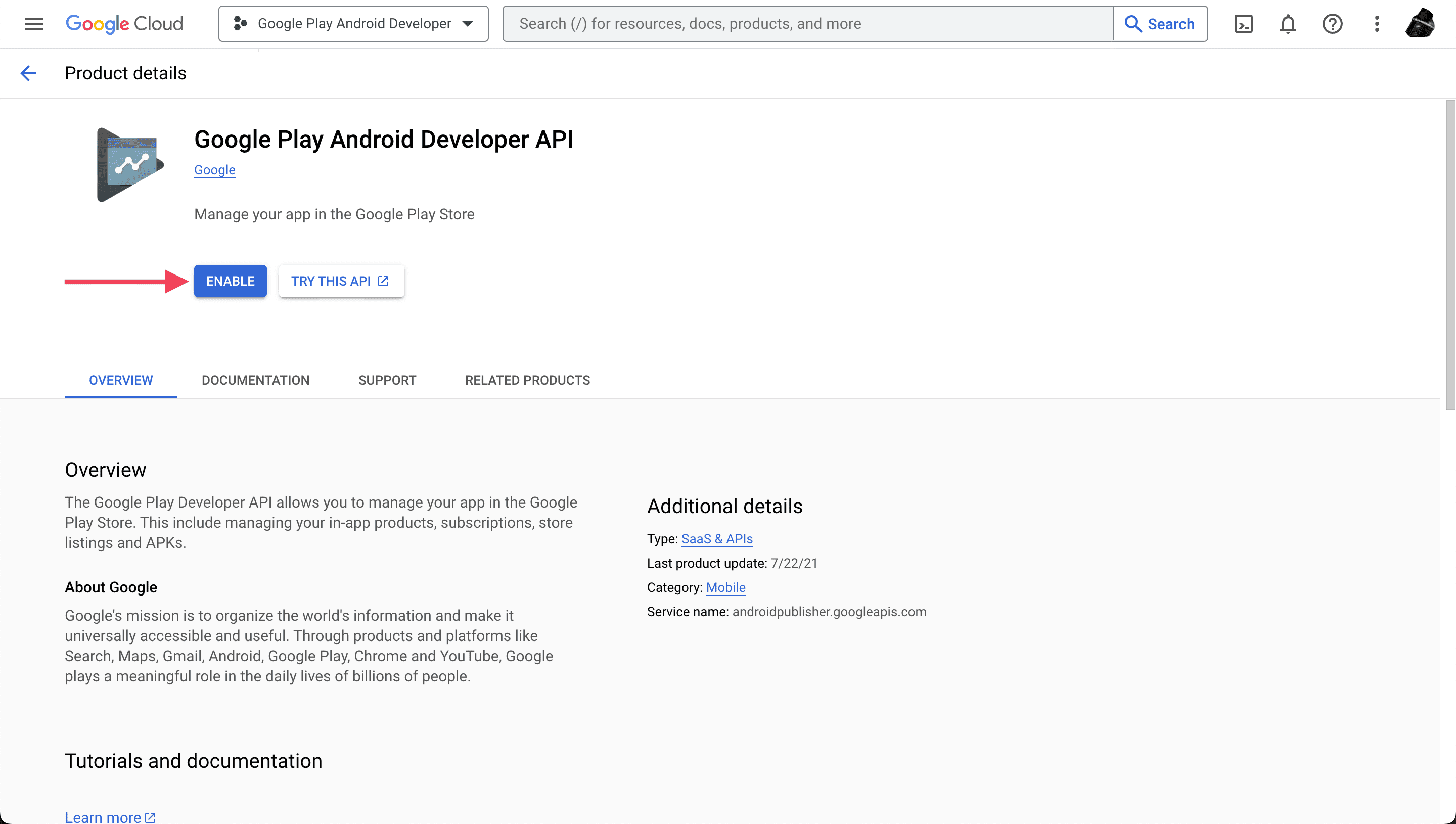 Google Play Android Developer API