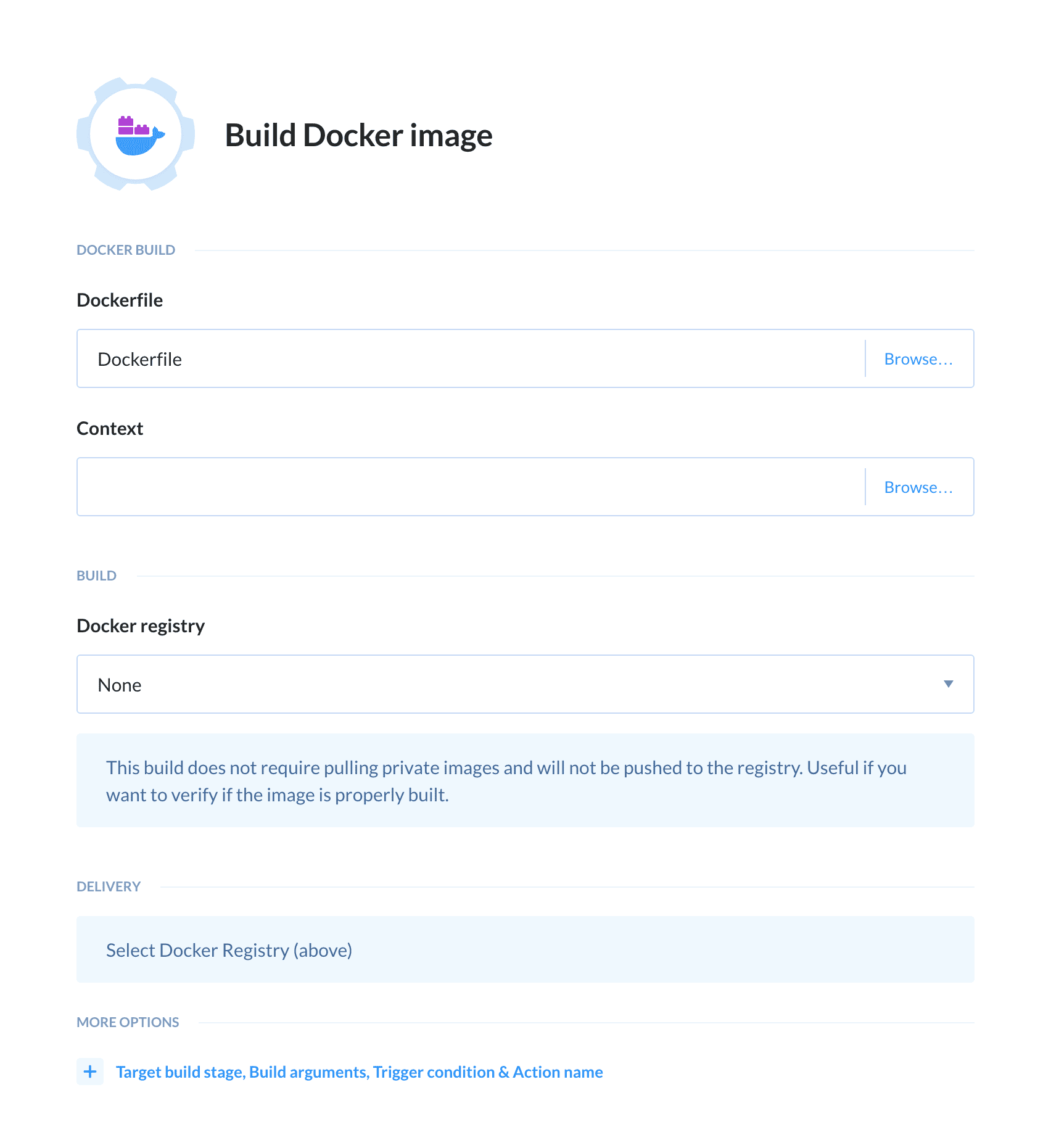 Build Docker image action details