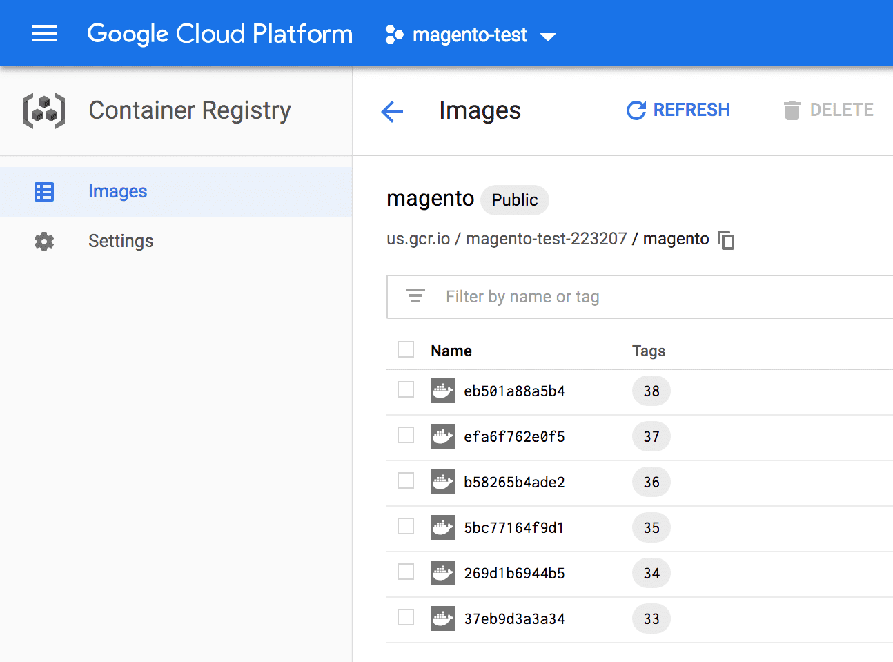 Google Cloud Platform container registry